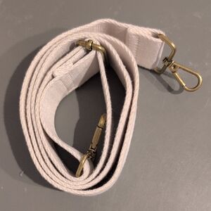 Madewell Crossbody Canvas Strap In White With Brass Colored Hardware